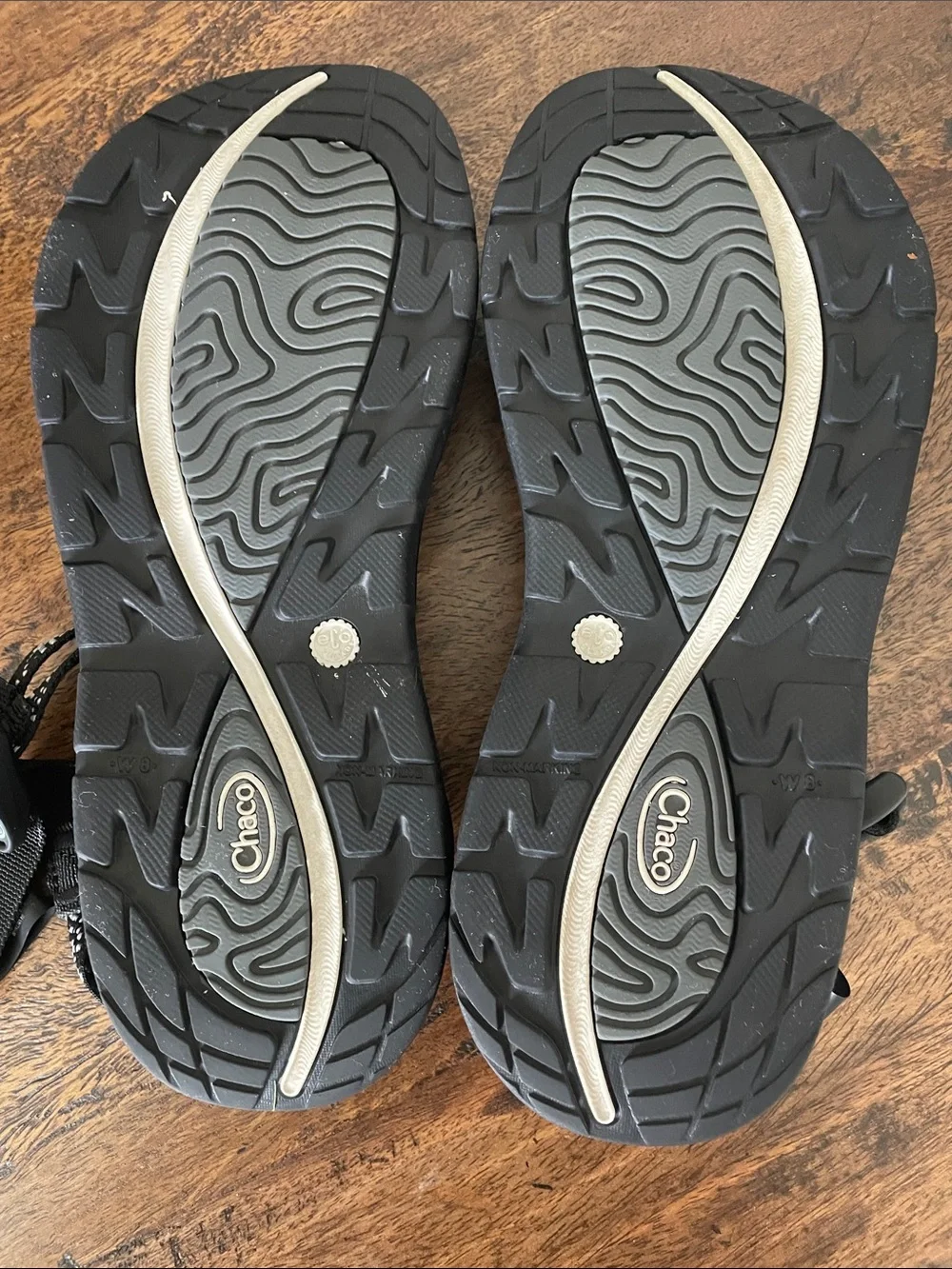Chaco Black and White Patterned Strappy Women's Sandals